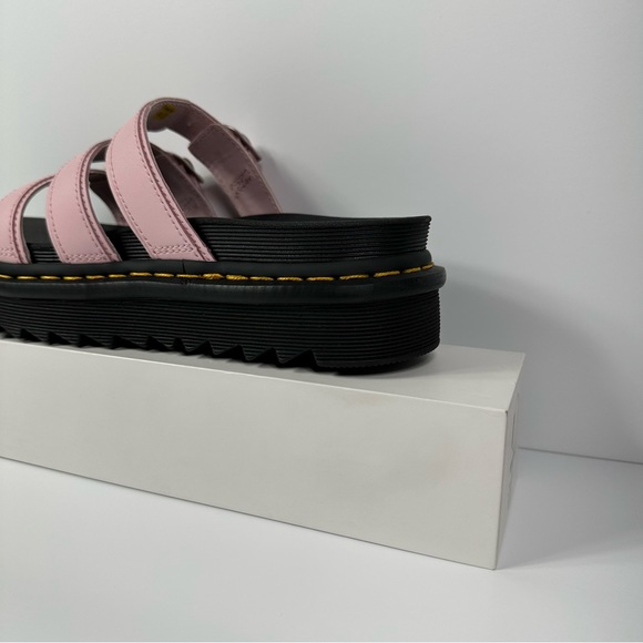 DOC BLAIRE LEATHER SLIDES SANDALS WOMENS SIZE 7 HORSESHOE BUCKLES 3 STRAP NEW - Picture 10 of 10